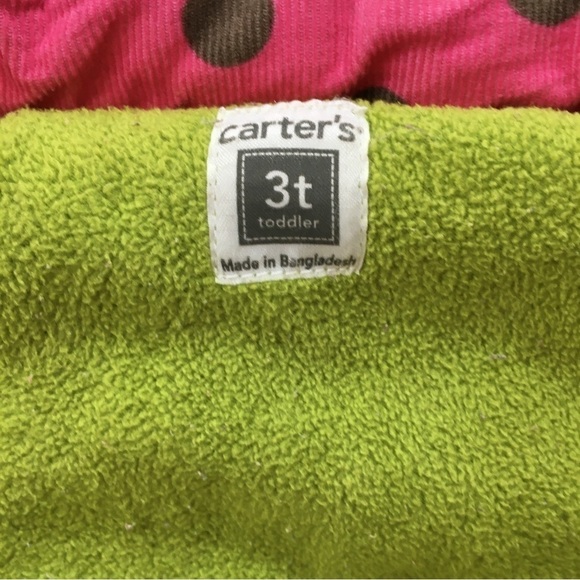 Carter's Toddler Girls Pink Polka Dot Cotton Corduroy Thick Winter Puffer Vest - Picture 9 of 13